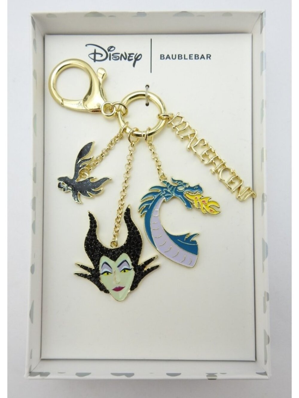 Disney BaubleBar Maleficent Mushu Diablo Bag Charm Keychain NIB Villains
